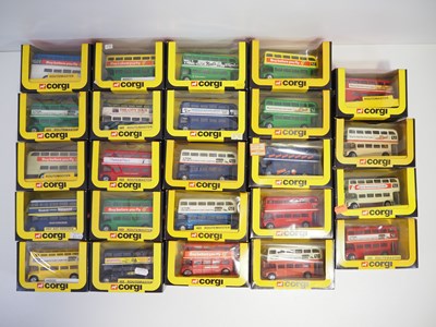 Lot 307 - A group of CORGI Routemaster diecast buses in...