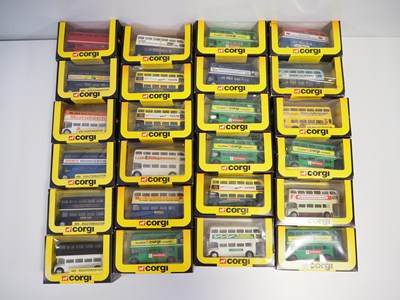 Lot 314 - A group of CORGI Routemaster diecast buses in...