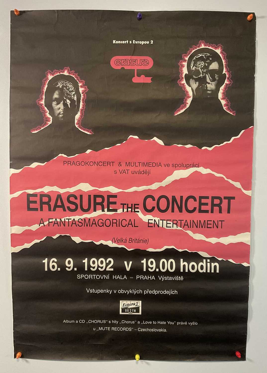 Lot 472 - A Czechoslovakian Erasure concert poster -...