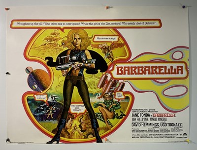 Lot 339 - BARBARELLA (1968) UK Quad reproduction print...
