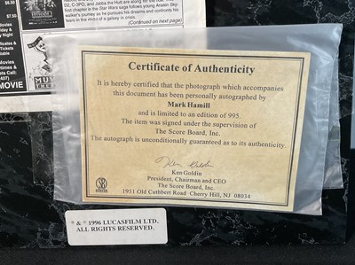 Lot 761 - STAR WARS: A mounted MARK HAMILL signed...