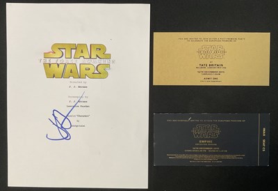 Lot 744 - STAR WARS - J. J. ABRAMS Signed The Force...