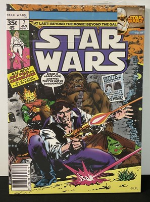 Lot 764 - A STAR WARS caricature canvas painting signed...