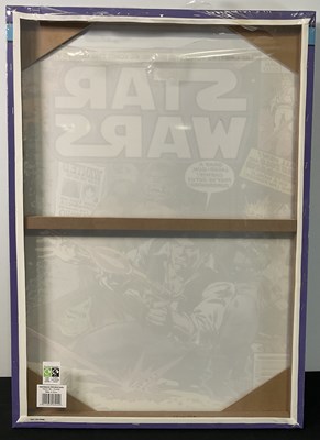 Lot 764 - A STAR WARS caricature canvas painting signed...