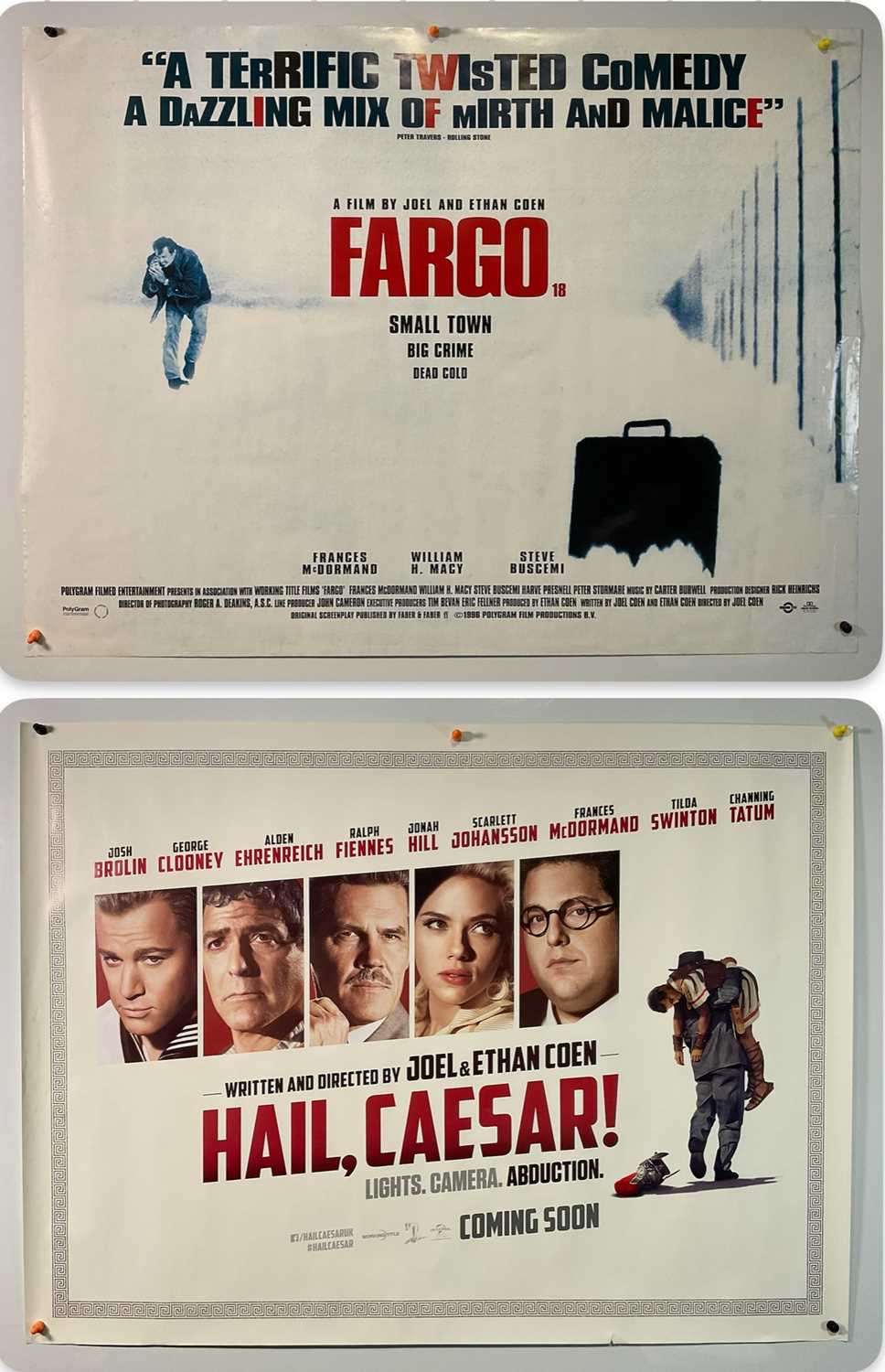 Lot 46 - A pair of UK Quad film posters for Coen...