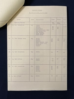 Lot 437 - FAWLTY TOWERS (1975) An original camera script...