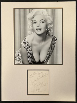 Lot 563 - JAYNE MANSFIELD - An autographed postcard...