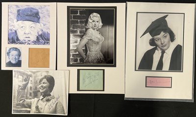 Lot 486 - A group of female actress autographs on mixed...