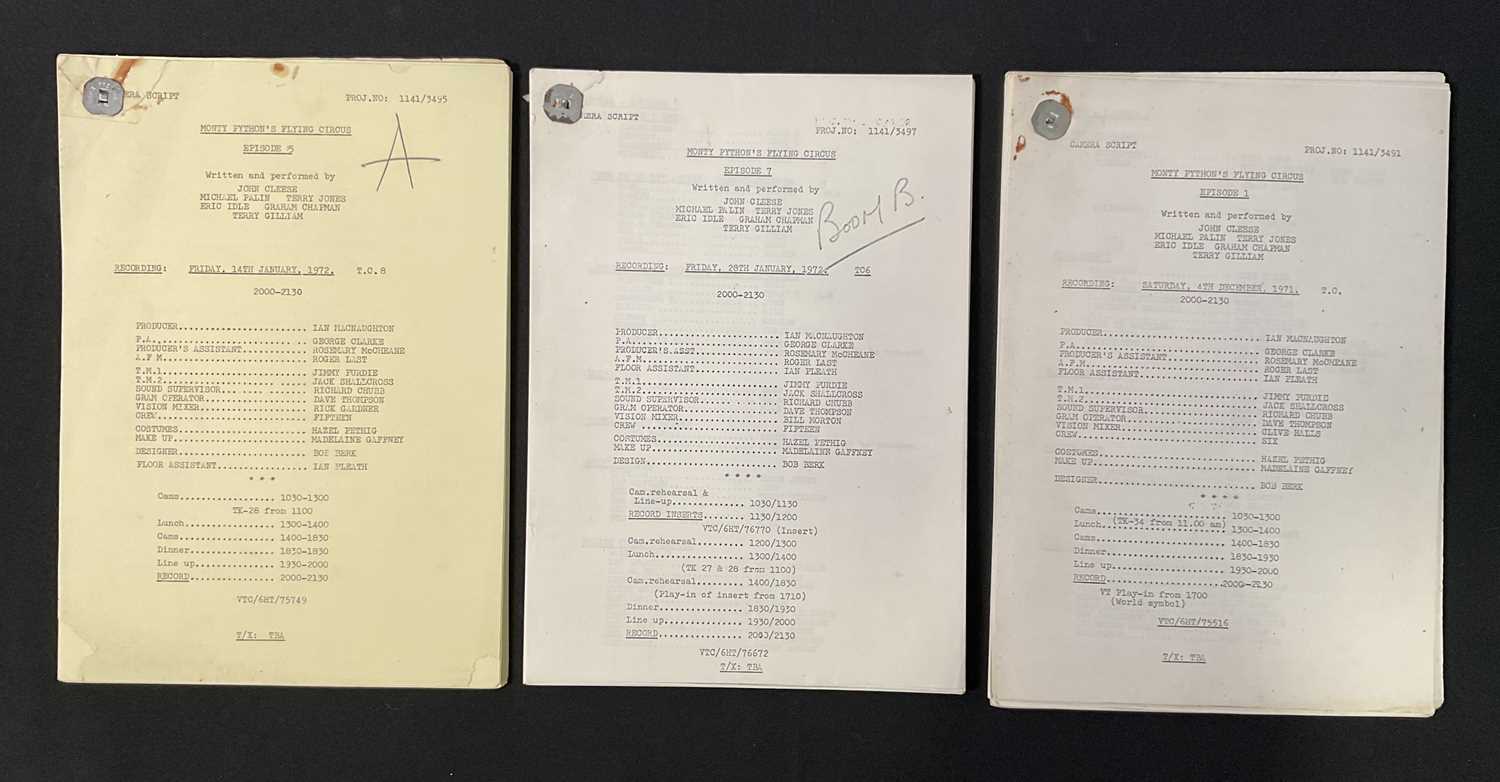 Lot 429 - Three original camera scripts for MONTY PYTHON'...