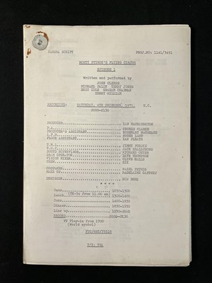 Lot 429 - Three original camera scripts for MONTY PYTHON'...