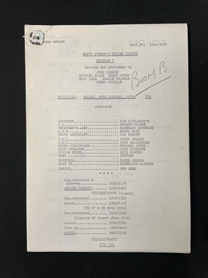 Lot 429 - Three original camera scripts for MONTY PYTHON'...