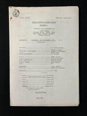 Lot 429 - Three original camera scripts for MONTY PYTHON'...