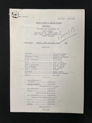 Lot 429 - Three original camera scripts for MONTY PYTHON'...