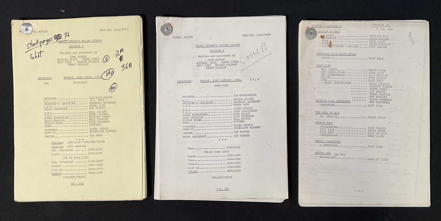 Lot 430 - Three original camera scripts for MONTY PYTHON'...