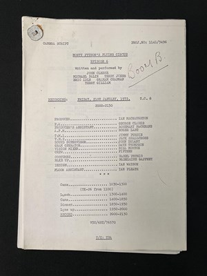 Lot 430 - Three original camera scripts for MONTY PYTHON'...