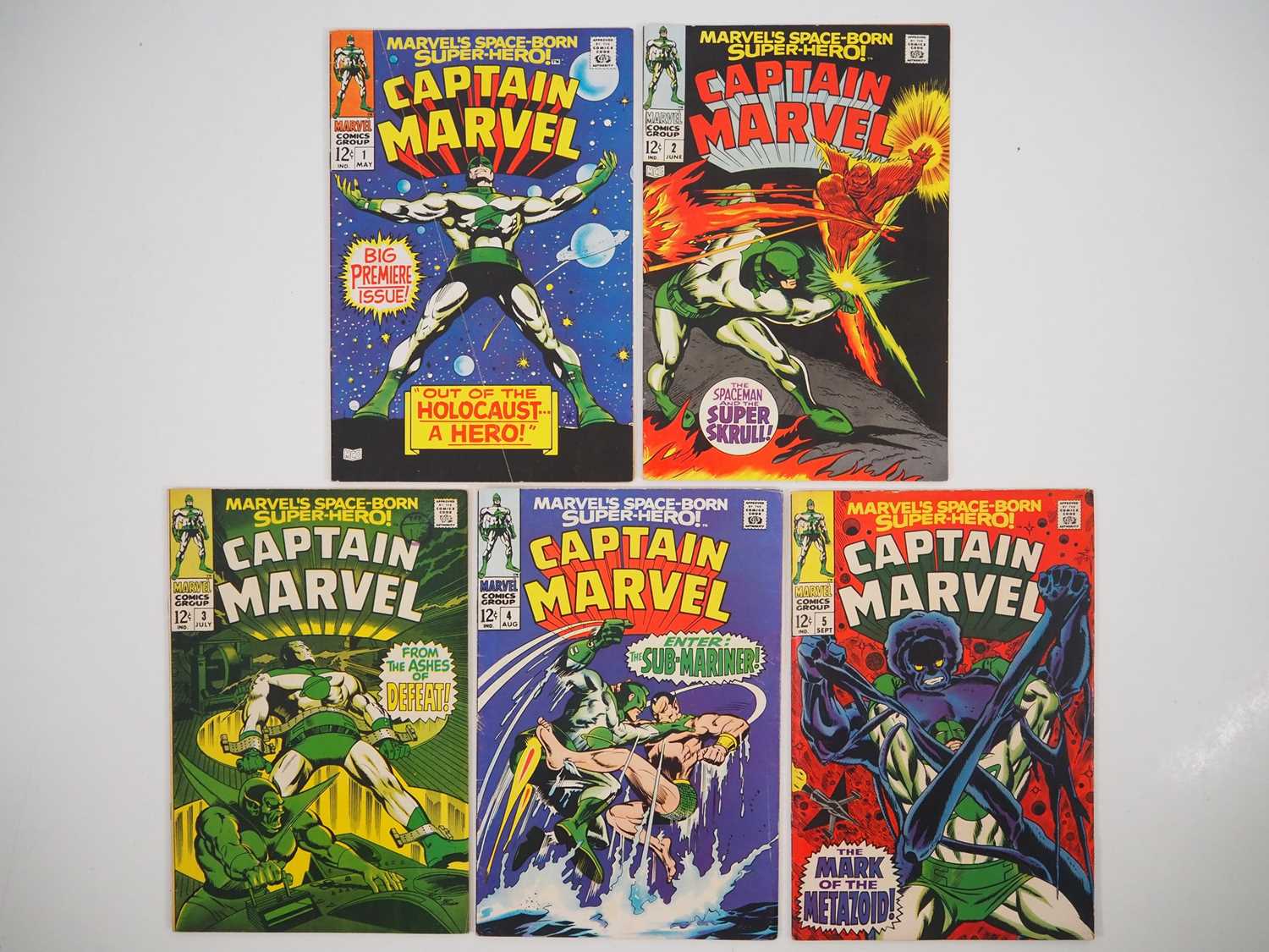 Lot 33 - CAPTAIN MARVEL #1 to 5 (5 in Lot) - (1968 -...