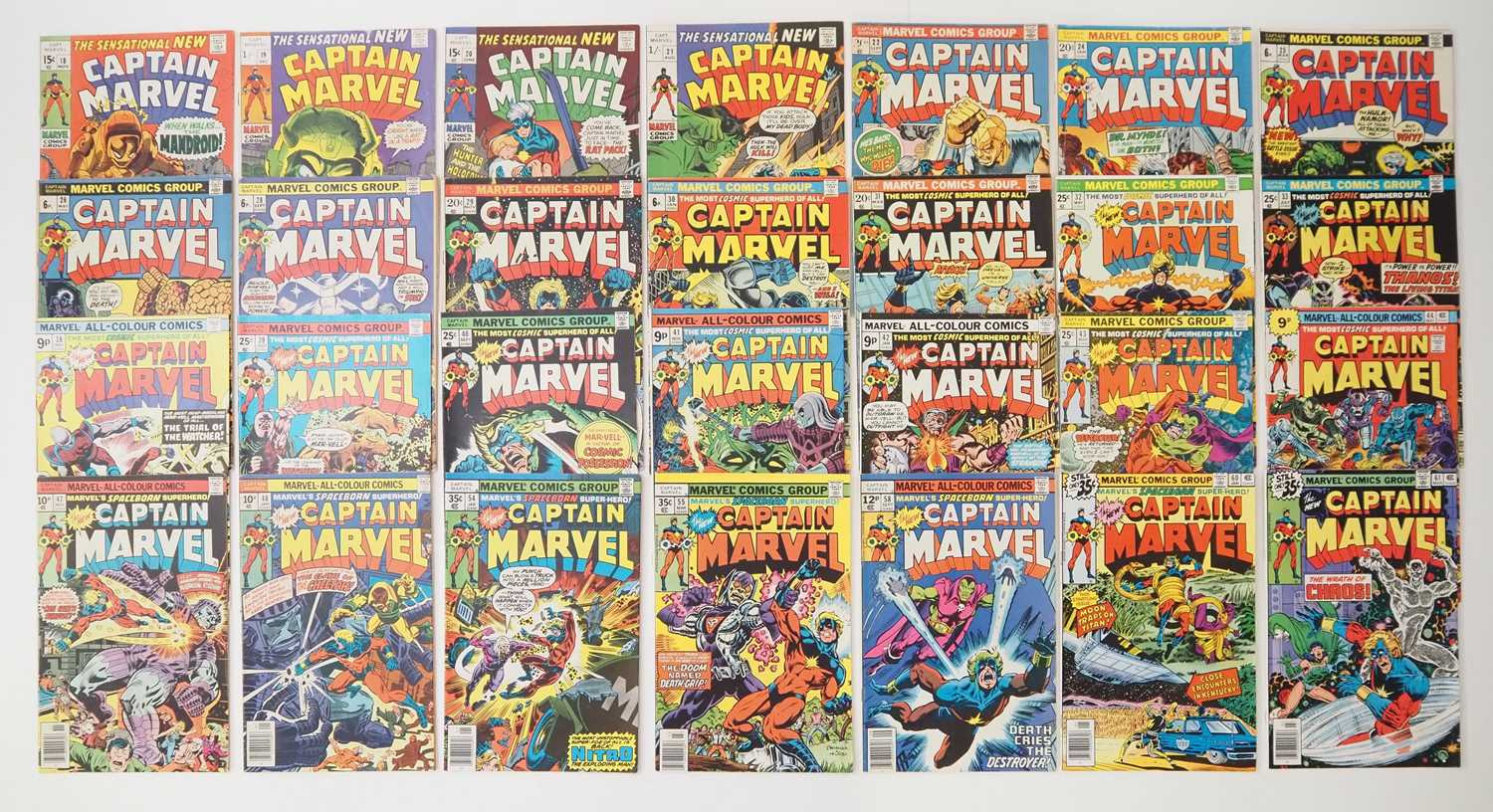 Lot 35 - CAPTAIN MARVEL #18-22, 24-26, 28-33, 38-44, 47,...