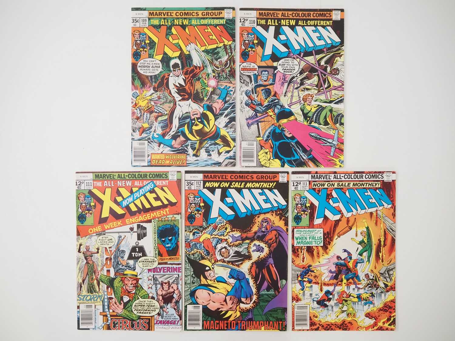 Lot 37 - X-MEN #109, 110, 111, 112, 113 (5 in Lot) -...