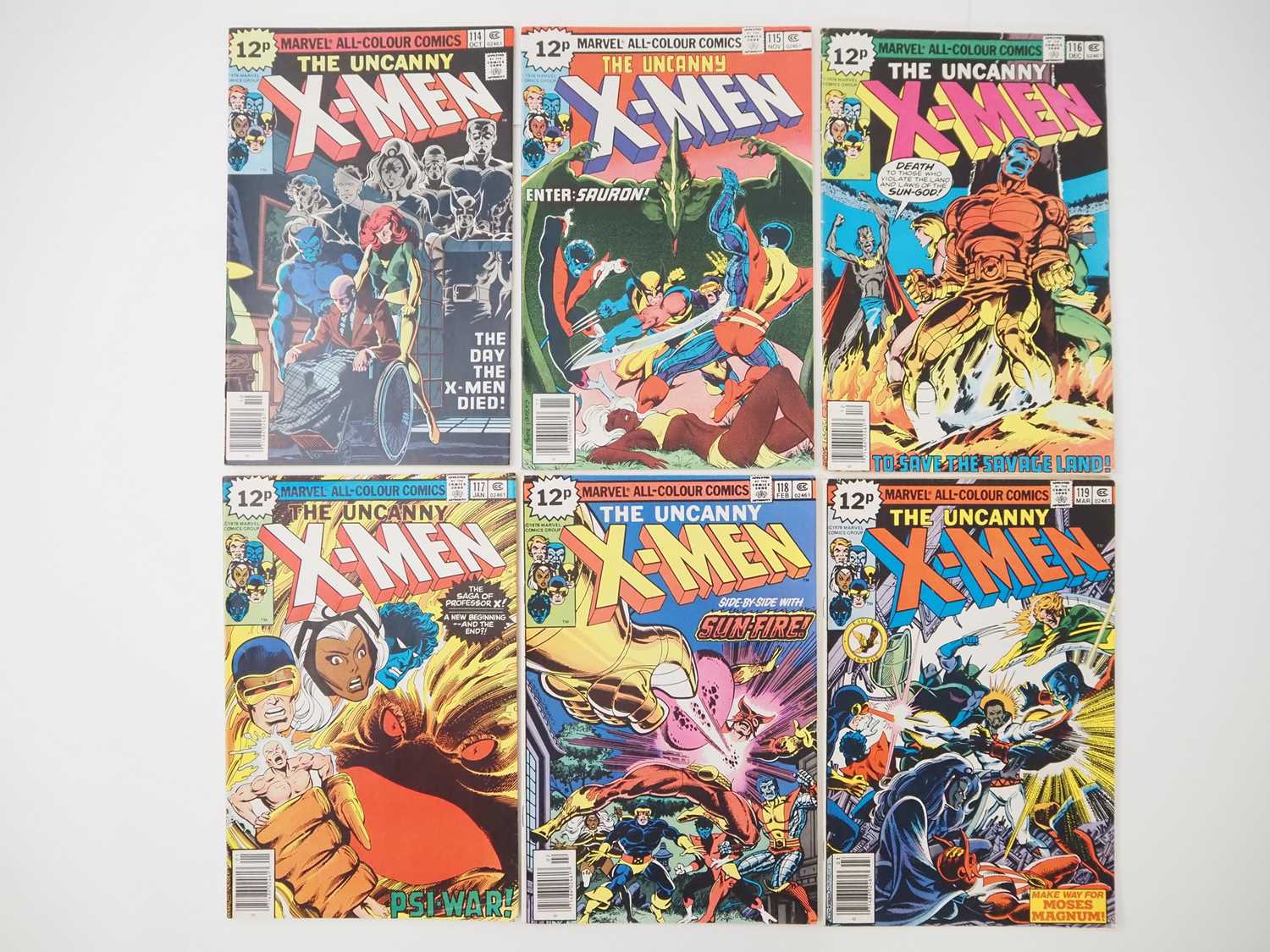 Lot 38 - UNCANNY X-MEN #114, 115, 116, 117, 118, 119 (6...