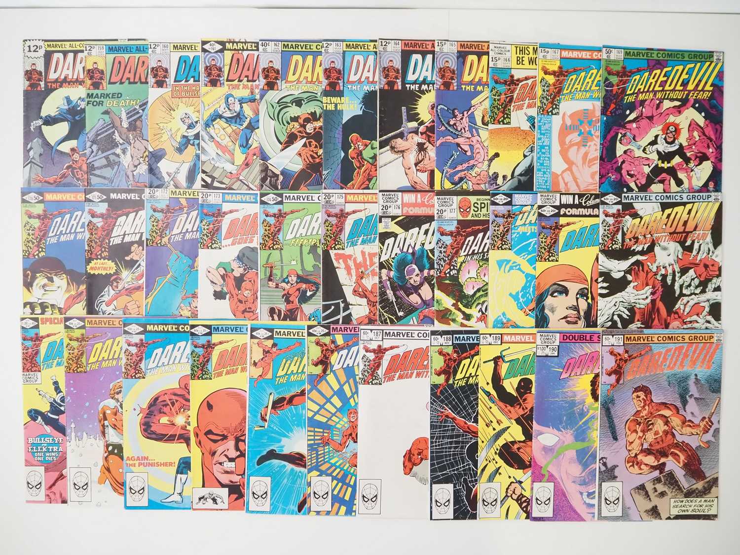 Lot 41 - DAREDEVIL #158 to 167, 169 to 191 (33 in Lot) -...
