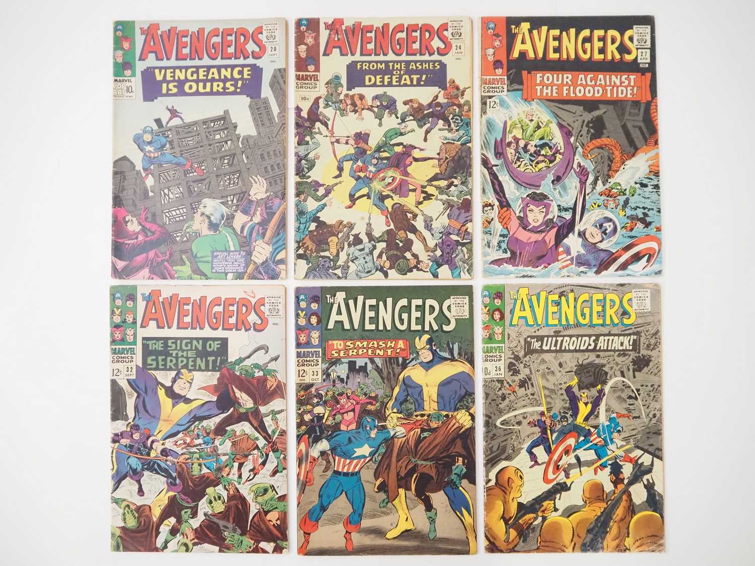 Lot 43 - AVENGERS #20, 24, 27, 32, 33, 36 (6 in Lot) -...