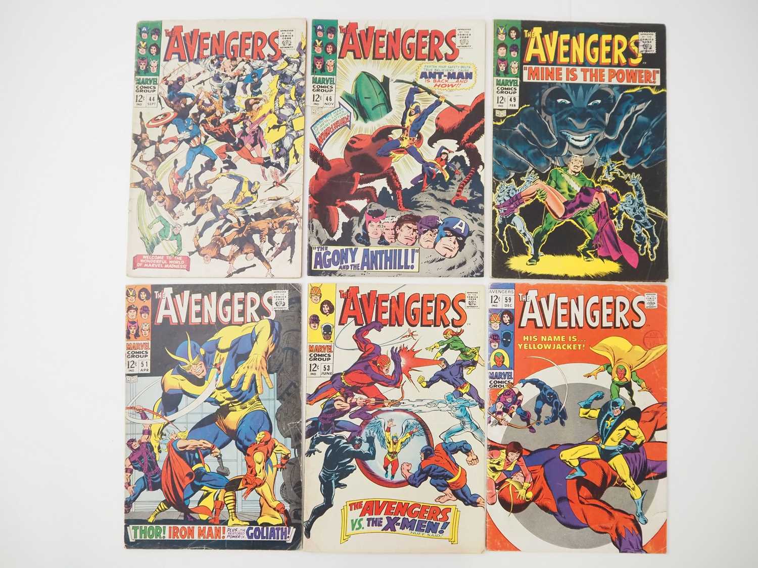 Lot 45 - AVENGERS #44, 46, 49, 51, 53, 59 (6 in Lot) -...