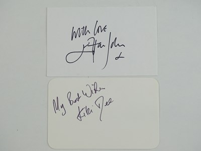 Lot 132 - A pair of signed cards for ELTON JOHN and KIKI...