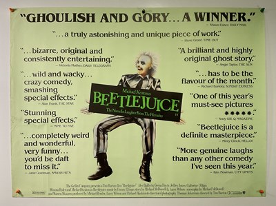 Lot 411 - BEETLEJUICE (1988) A scarce UK Quad advance...