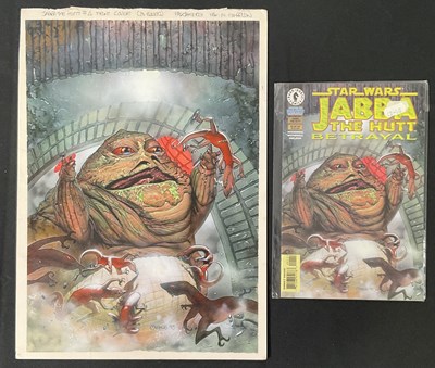 Lot 232 - STAR WARS original comic book cover art by...