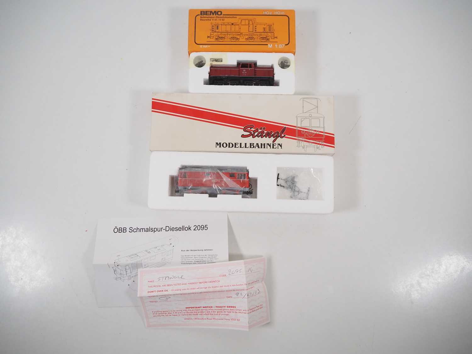 Lot 16 - A pair of HOe locomotives comprising a STANGL...