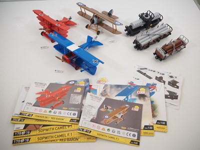 Lot 324 - A group of COBI aircraft kits, all built, with...