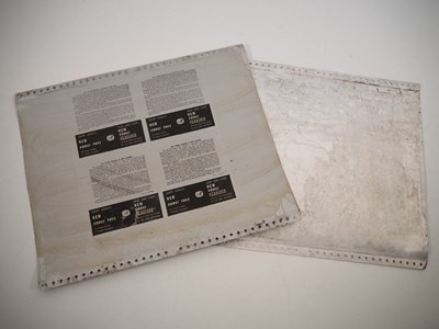 Lot 357 - A pair of original metal printers' plates for...