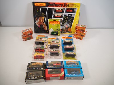 Lot 366 - A group of MATCHBOX diecast railway themed...