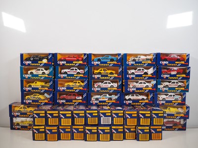 Lot 381 - A group of CORGI diecast 'Turbos' cars in blue...
