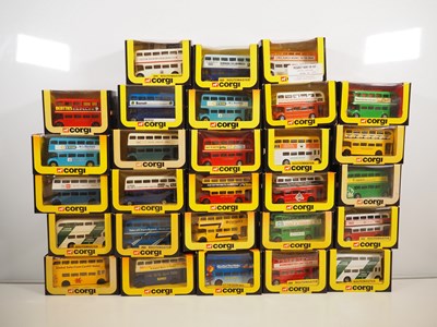Lot 397 - A group of CORGI diecast buses all in...
