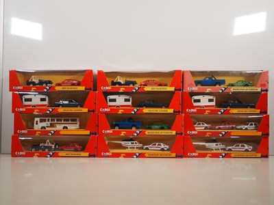 Lot 402 - A group of CORGI triple and twin vehicle boxed...