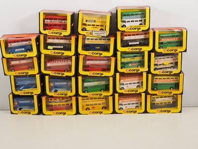 Lot 466 - A group of CORGI diecast buses all in...