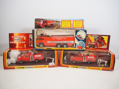 Lot 629 - A group of CORGI diecast fire trucks...