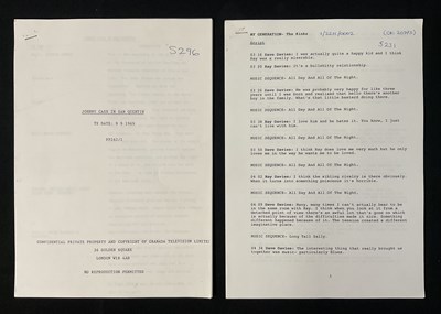 Lot 456 - A pair of production scripts for music...