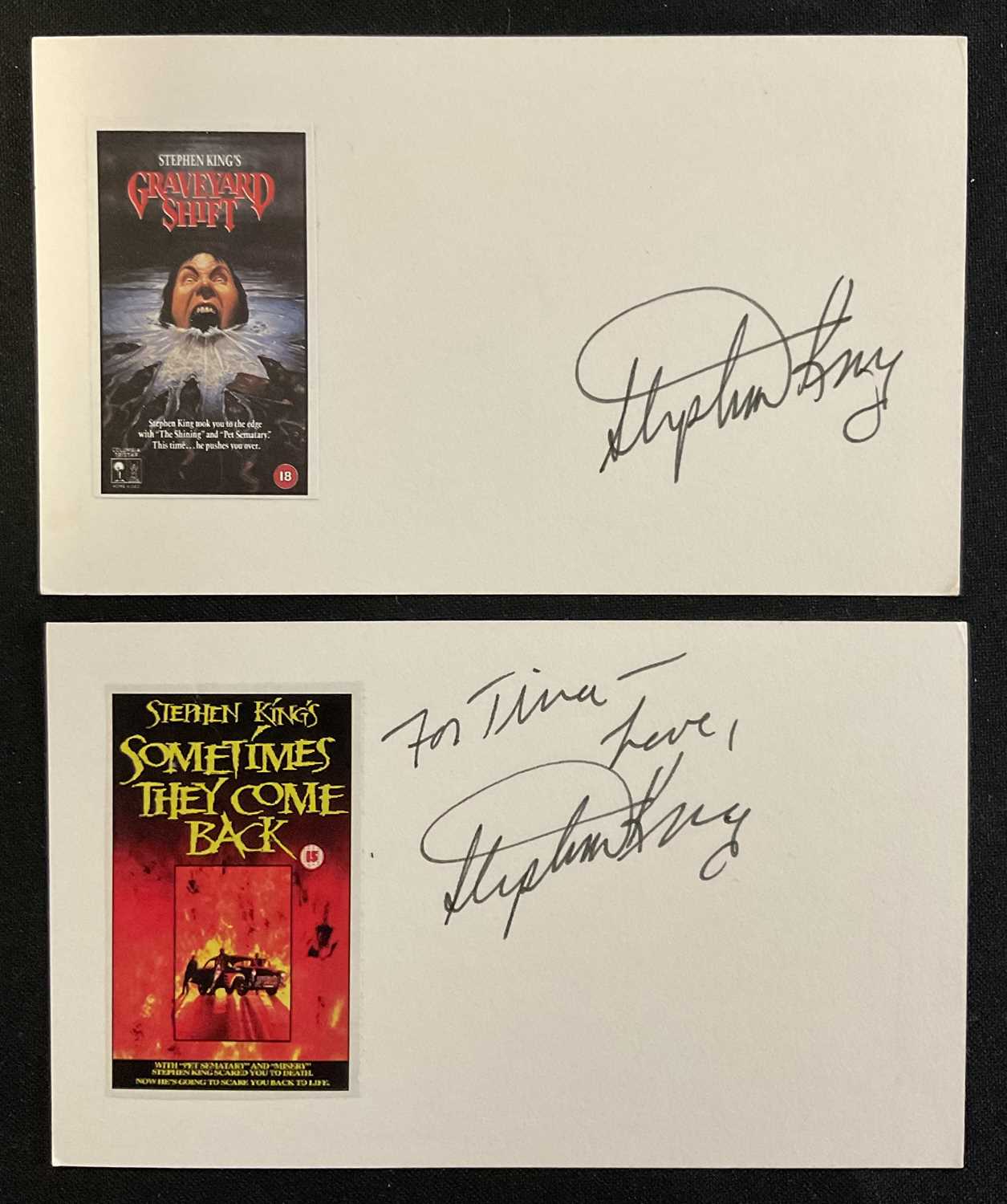 Lot 562 - STEPHEN KING - A pair of Stephen King...
