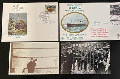Lot 538 - A group of Titanic related signed postcards to...