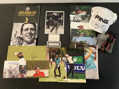 Lot 498 - A wedge of golfing signed photographs and...