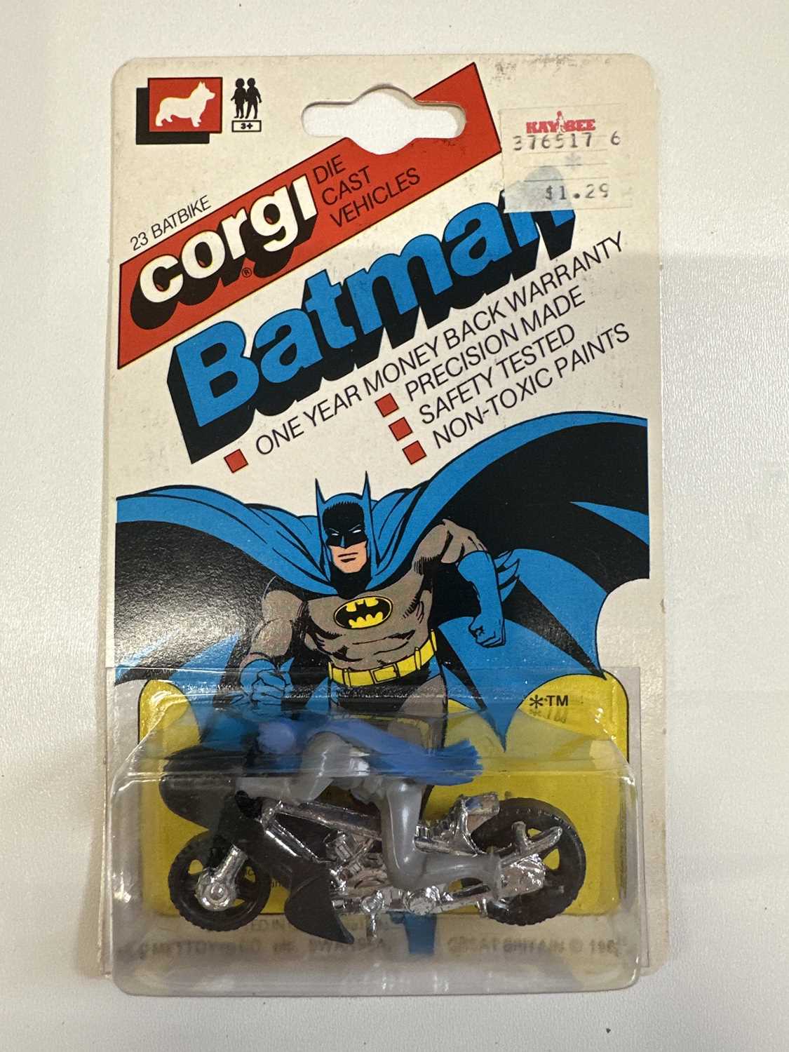 Lot 3 - CORGI Juniors #23 Batman Batbike on a US issue...