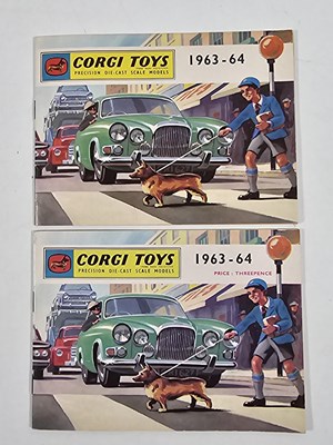 Lot 153 - Pair of CORGI 1963/4 catalogues, one printed...