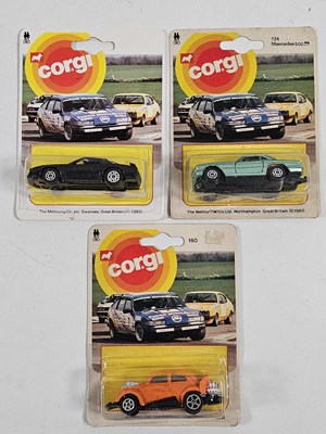 Lot 228 - CORGI Juniors on racing car picture backs (3) -...