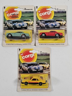 Lot 231 - CORGI Juniors on racing car picture backs, one...