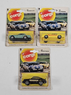 Lot 234 - CORGI Juniors on racing car picture backs (3) -...