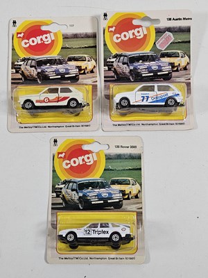 Lot 235 - CORGI Juniors on racing car picture backs (3) -...