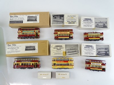 Lot 279 - A group of whitemetal kitbuilt trams in 1:76...