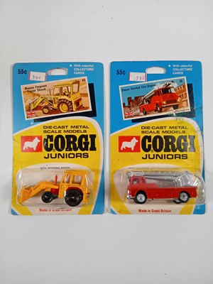 Lot 304 - A pair of CORGI Juniors on original Regular...